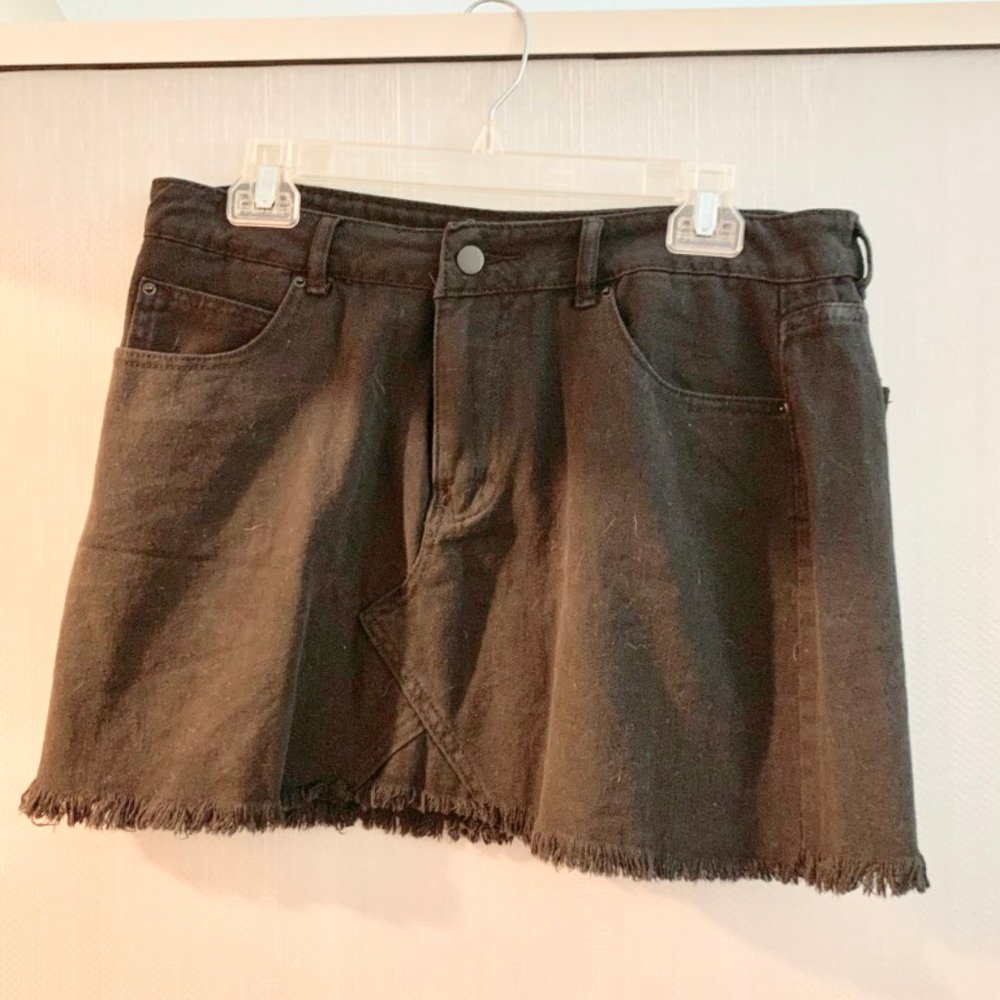 Black Jean Skirt